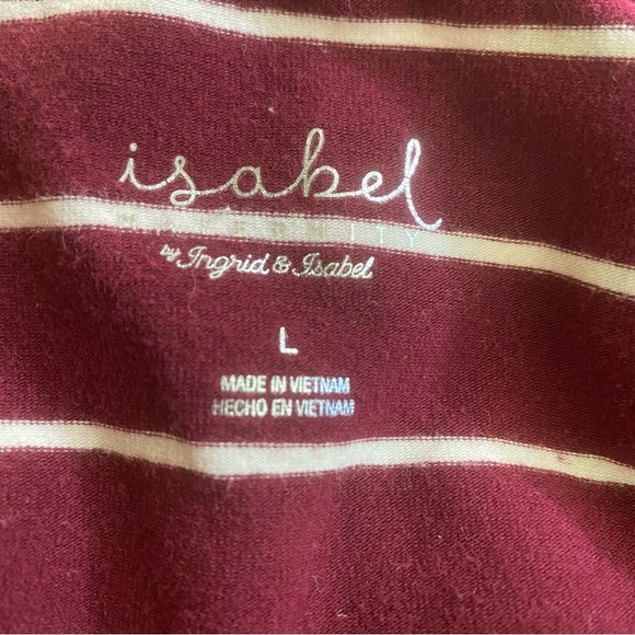 Isabel Maternity Size L Midi Dress Bodycon Stripes Stretchy Comfy Fall Burgundy - Picture 5 of 9